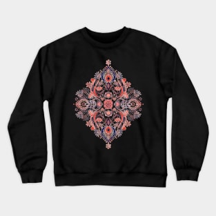 Modern Folk in Coral Red and Indigo Crewneck Sweatshirt